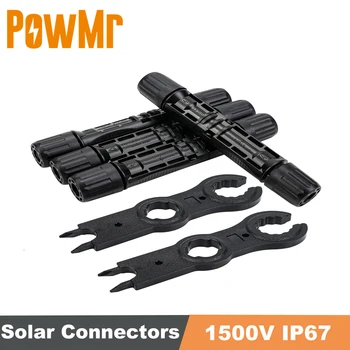 PowMr 10/25/50 чифт слънчеви конектори 1500 В с водоустойчива IP67, подходящ 2,5 ~ 6 мм за слънчева фотоволтаична система