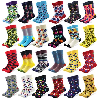 Мъжки Цветни Мини-Памучни Чорапи с Диаманти, Висококачествен Сватбен Подарък За Екипажа, Ежедневни Щастливи Забавни чорапи