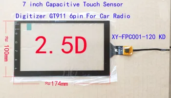 7 инча 174*100 мм Сензор Дигитайзер За Carplay Радиото в автомобила 2.5 D Стъкло G + G XY-FPC001-120 KD XCGP7.0-094 GT911 6pin