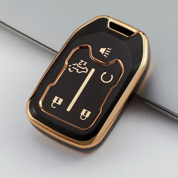 Калъф за Ключове на Автомобила от TPU, Ключодържател с Дистанционно Управление, Ключодържател-Държач за GMC Yukon XL Sierra Terrain Acadia Chevrolet Tahoe 2015-2020, Чанта