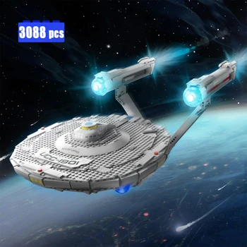 MOC Технически Космически Кораб Star-Походи U. S. S Enterprise NCC-1701-D Тежък Крайцер Модел Строителни Блокове тухли Играчки За Детски Подарък