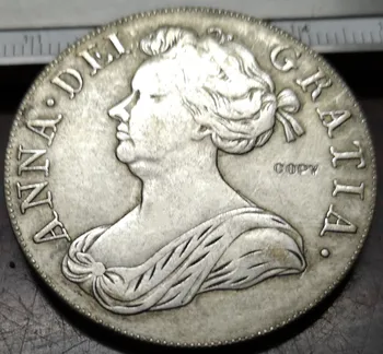 1713 Великобритания 1 Crown-Ан сребърно покритие Копирни монета
