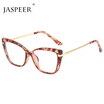JASPEER Нови Компютърни Очила Дамски Антисиневой Светлина Котешко Око Очила Мъжки Goggle Слот Eeywear Рамки За Очила