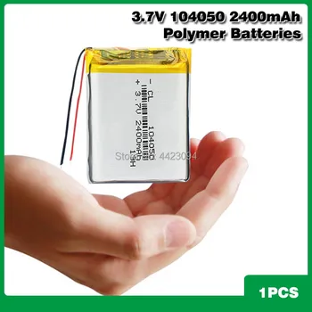 2400 ма 104050 Акумулаторна Литиево-полимерна Батерия Взаимозаменяеми Батерия Акумулаторна САМ Батерия за DVD, PDA Говорител LWH 50*40*10 мм