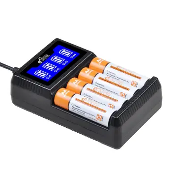АА ААА Акумулаторна Батерия + LCD Дисплей Зарядно Устройство за Калкулатор AA AAA, MP3 плеър, Фенерче