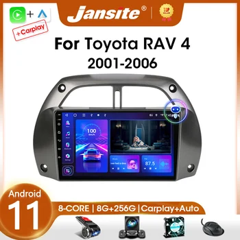 Jansite 2Din Android 11 Радиото в автомобила На Toyota RAV4 Рав 4 2001-2006 Мултимедиен Плейър Carplay RDS Аудио Авто DVD Стерео Wifi