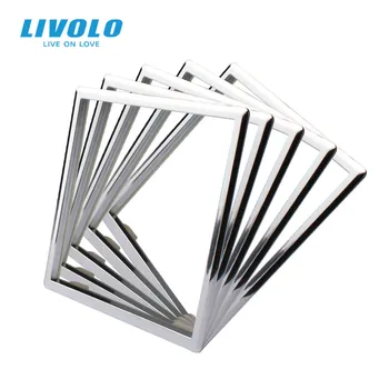 Аксесоар за контакти Livolo EU Standard, декоративна рамка за контакти, една опаковка/5 бр., сребрист/бял/черен цвят