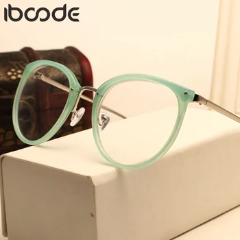 iboode Модни Очила, Прозрачни Прозрачни Лещи Очила Дамски Мъжки Vintage слънчеви Очила В Метални Рамки Прости Огледални Очила