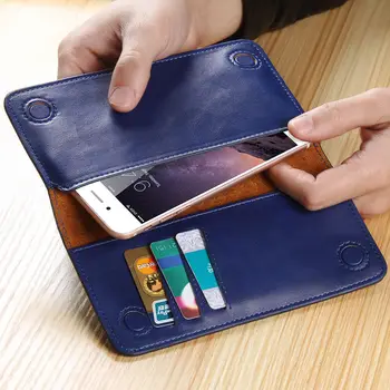 FLOVEME 5,5 инча Чанта-портфейл За iPhone X 8 7 Plus Класически Кожен Калъф За мобилен Телефон Samsung S9 Huawei, Xiaomi и Аксесоари За Телефони