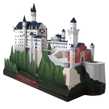 НАПРАВИ си САМ Замъка Нойшванщайн, Германия Модел От Крафт-Хартия Архитектура 3D САМ Забавни Ръчно изработени Играчки За Възрастни Пъзел Игра