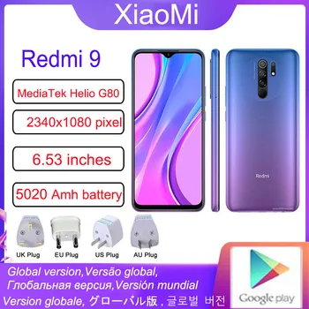 Смартфон Xiaomi Redmi 9 celular 4 GB оперативна памет И 128 GB ROM Mediatek Хелио G80 5020 ма мобилен телефон