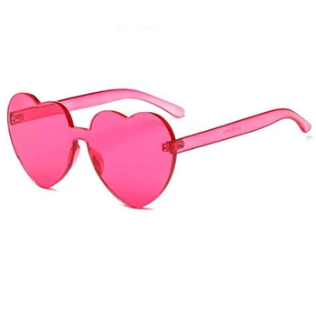 BOBO Heart Големи Слънчеви Очила за Жени Love Полупрозрачни Слънчеви Очила Без Рамки Женски Прозрачен Цвят Карамел С Защита от Uv Gafas 8069