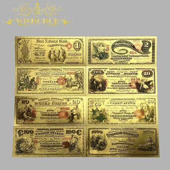 Американската банкнота (1875 г.) определя доларова банкноту в 24-каратных златно и посеребренных фалшиви хартиени пари за колекции