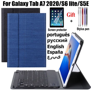 Калъф с Клавиатура за Samsung Galaxy Tab A7 2020 S6 lite 10,4 s5e 10,5 Bluetooth Клавиатура Кожен Калъф