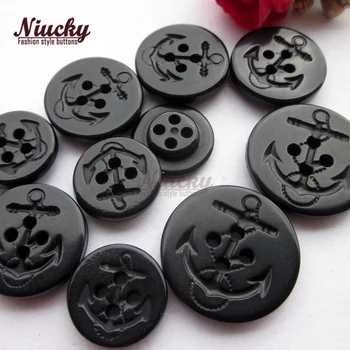 Копчета Niucky 15 мм - 22 мм, 4 дупки, Черни якорные копчета от карбамид за военноморска форма, копчета за шиене на дрехи за военно-морски стил Ru0201-003 #15