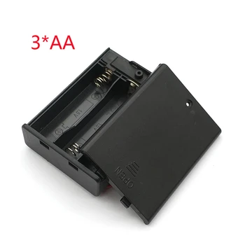 Черен 3 Батерии Тип АА Притежателя Кутия Калъф С Ключа Нов 3 Батерии тип АА 2А Притежателя Кутия Калъф С Ключа В 4,5