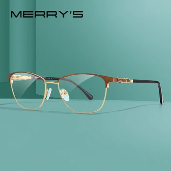 MERRYS ДИЗАЙН За Жени Луксозни Очила Рамка Дамская Мода Тенденция на Очила за Късогледство Рецепта за Оптични Очила S2111