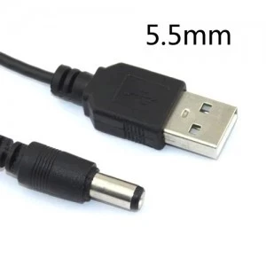 Тип A USB 2.0 Съединители dc 5.5 мм * 2.1 мм Жак захранване Барел Конектор 5 Кабел 12 Медно жило 80 см дължина