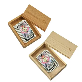 Бамбук Кутия За Съхранение на Карти, Тенис на Дървена Кутия За Карти за игра В Покер Калъф За Карти Таро Box 24BD