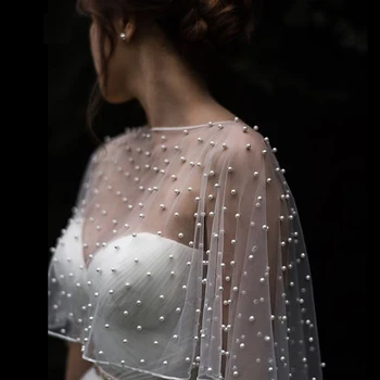 Cape de mariée blanche/ивоар/champagne perle, accessoires boléro, court devant dos long, cape, accessoires de mariage