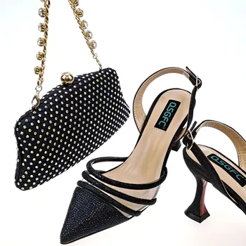 Doershow/Ново записване, красиви италиански комплекти обувки и чанти, африкански комплекти обувки и чанти за купоните, Жените италиански обувки HBB1-12