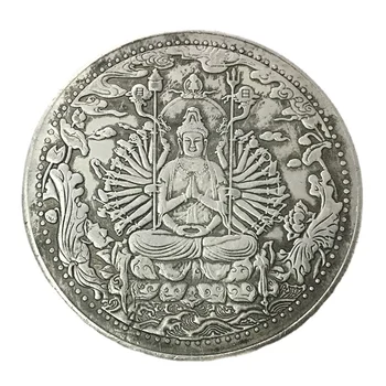 Китайска Монета Копие На Фън Шуй Буда Късмет Реплика Сбирка Покрита С Медни Монети Занаят Талисман