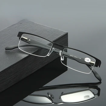 Мъжки и дамски ОЧИЛА + 1,0 - + 4,0 Полукадровые Очила За четене, високо качество на бизнес Компютърни Очила за Старческо