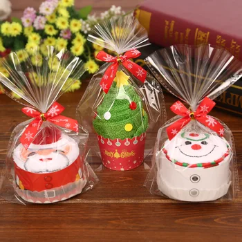 Весел Коледен Подарък на Cupcake Памучни Кърпи Натал Noel Коледна Украса Коледна Украса за Дома Децата 30х30 см