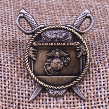 Жени в Ревера на Корпуса на морската пехота Подарък за Нея Емайл икона на Военна икона на САЩ