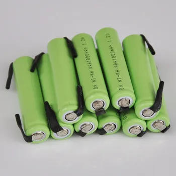 10 Бр. Ni-Mh 1.2 ААА акумулаторна батерия 1000 mah със заваръчни раздели за електрически самобръсначки Philips, Braun, самобръсначка, четка за зъби