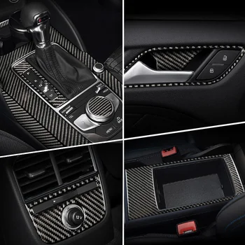 за Audi A3 8 S3 Въглеродни Влакна Колата Вътрешна Превключване на Предавките, Климатик, CD Панел на Вратата Подлакътник Капак Завърши Етикети Авто Аксесоари