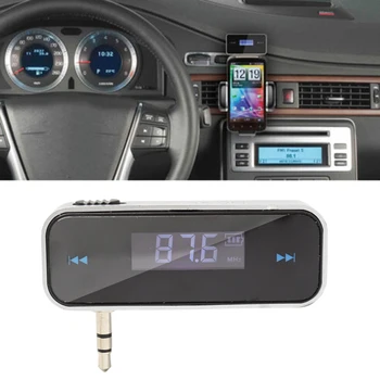 Автомобилен FM-Предавател, за LCD Diaplay Музикален Аудио Безжичен Адаптер 3,5 мм Жак за Слушалки За Автомобилни Мобилни Телефони, Таблети и MP3/MP4 Плейър