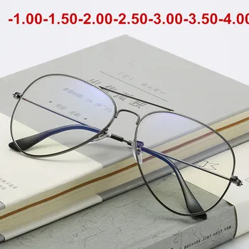 Очила За Късогледство Готови Очила Модерен Дамски Метални Очила За Късогледство Мъжки Оптични Компютърни Очила-1.0-1.5-2.0-2.5-3.0-3.5