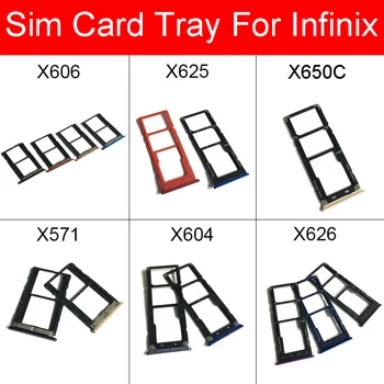 Притежателят на Тавата За SIM карта За Infinix Hot 6 7 8 Note 4 5 S4 Pro X606 X625 X650C X571 X604 X626 Слот за карти Micro SD Резервни Части