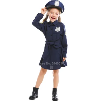 Детски Костюми за Жени-полицаи На Хелоуин, Детска Карнавальная Парти, Полицейски Униформи За Малки Момичета, Комплекти Дрехи За Cosplay Полицаи