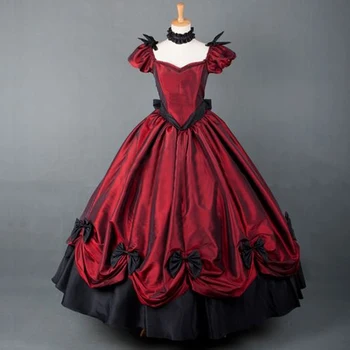 Плюс размер на Американското Ретро викторианска рокля в стил лолита 