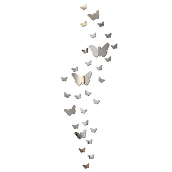 30 бр./компл. 3D Огледално Стикери за стена с Пеперуди За Украса на дома, Спални, Пеперуда На стената, Декорация на Сватбената стая, Етикети 