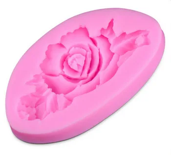 Евтин! 1БР 3D Розата е Цветето на Торта Мухъл Силиконова Скърпвам Торта Шоколадов Сапун Захар Занаят Мухъл Нож DIY Инструменти За Печене