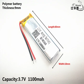 Литра енергиен батерия Добро качество 3,7 В, 1100 mah, 901860 Полимерна литиево-йонна/литиево-йонна батерия за ИГРАЧКИ, POWER BANK, GPS, mp3, mp4