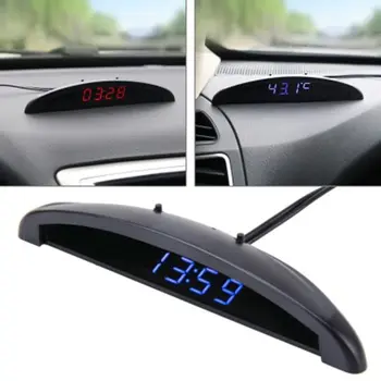 Часовник часовник цифров св LED термометър колата цифров св светящая за дисплея на времето на автомобила