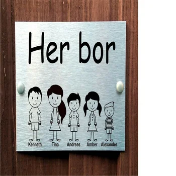 Индивидуално табелка с Името на семейния дом на Врата на дъската за 5 души от Композитен алуминиеви Дъски