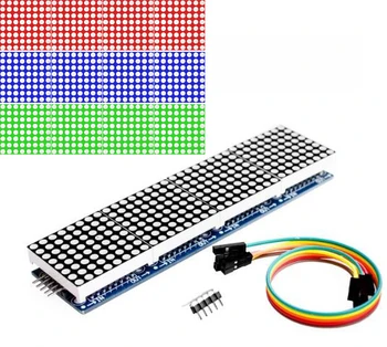 MAX7219 Точков матричен модул за Arduino микроконтролер 4 в един дисплей с линия 5 ПЕНСА