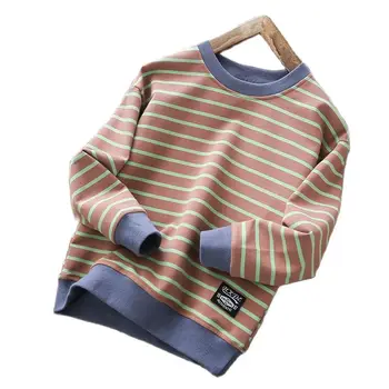 Детски дрехи, дрехи есенни блузи на райета за момчета, студентски тениски с дълъг ръкав, Детски hoody, пролетта и есента модерен P4761