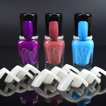 50 Бр Лак За Нокти с UV Гел Цветен Поп Дисплей Естествен Дизайн на Ноктите Пръстен Стил Типсы За Нокти Диаграма Пълен Ноктите