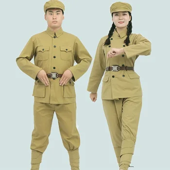 Дрехи от чист памук за устойчивост на агресия на САЩ, Подпомагащ Северна Корея, старомодна Жълто облекло Доброволци PLA през 1950-те години