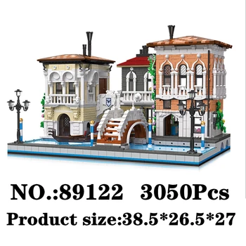 В НАЛИЧНОСТ 89122 3050 бр. Модулни Градивни елементи Модели Малката Венеция Тухли Креативен Град Серия Детски Играчки Коледен подарък