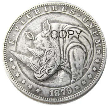 HB(85)е Американски Скитник 1879 Морган Долар Череп Зомби Скелет със сребърно покритие Копия на Монети