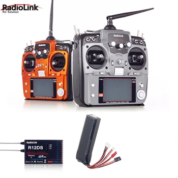 Radiolink AT10 II 2,4 G 12CH Радиопредавател R12DS RX Модул за Връщане на Напрежение 11,1 На Батерията за Радиоуправляемого Самолет, Хеликоптер FPV Дрона